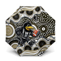 Collingwood Magpies Umbrella Aboriginal Dot Pattern - Football Mascot Heritage Pride