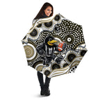 Collingwood Magpies Umbrella Aboriginal Dot Pattern - Football Mascot Heritage Pride