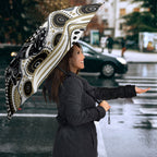 Collingwood Magpies Umbrella Aboriginal Dot Pattern - Football Mascot Heritage Pride