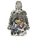 Collingwood Magpies Wearable Blanket Hoodie Aboriginal Dot Pattern - Football Mascot Heritage Pride