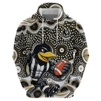 Collingwood Magpies Zip Hoodie Aboriginal Dot Pattern - Football Mascot Heritage Pride