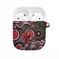 Essendon Bombers AirPods Case Aboriginal Dot Pattern - Football Mascot Heritage Pride