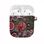 Essendon Bombers AirPods Case Aboriginal Dot Pattern - Football Mascot Heritage Pride