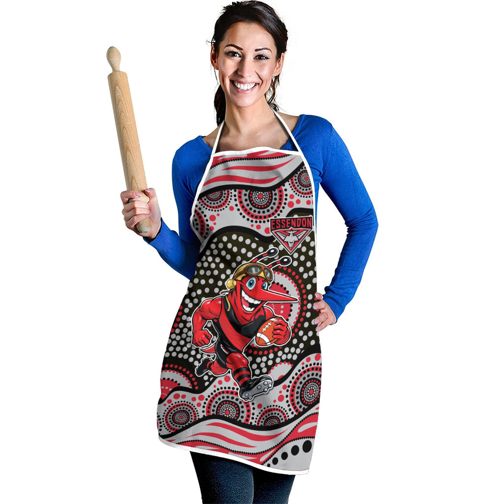 Essendon Bombers Apron Aboriginal Dot Pattern - Football Mascot Heritage Pride
