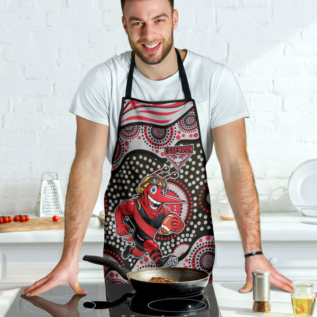 Essendon Bombers Apron Aboriginal Dot Pattern - Football Mascot Heritage Pride