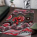 Essendon Bombers Area Rug Aboriginal Dot Pattern - Football Mascot Heritage Pride