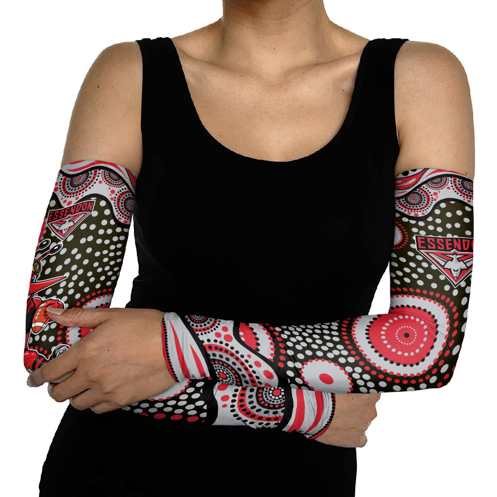 Essendon Bombers Arm Sleeves Aboriginal Dot Pattern - Football Mascot Heritage Pride