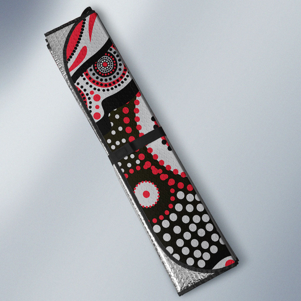 Essendon Bombers Auto Sun Shade Aboriginal Dot Pattern - Football Mascot Heritage Pride