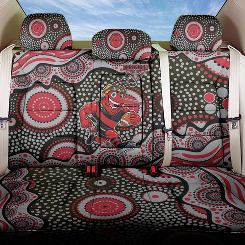 Essendon Bombers Back Car Seat Cover Aboriginal Dot Pattern - Football Mascot Heritage Pride
