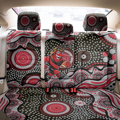 Essendon Bombers Back Car Seat Cover Aboriginal Dot Pattern - Football Mascot Heritage Pride