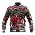 Essendon Bombers Baseball Jacket Aboriginal Dot Pattern - Football Mascot Heritage Pride