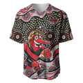 Essendon Bombers Baseball Jersey Aboriginal Dot Pattern - Football Mascot Heritage Pride