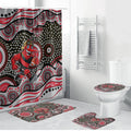 Essendon Bombers Bathroom Set Aboriginal Dot Pattern - Football Mascot Heritage Pride