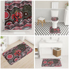 Essendon Bombers Bathroom Set Aboriginal Dot Pattern - Football Mascot Heritage Pride