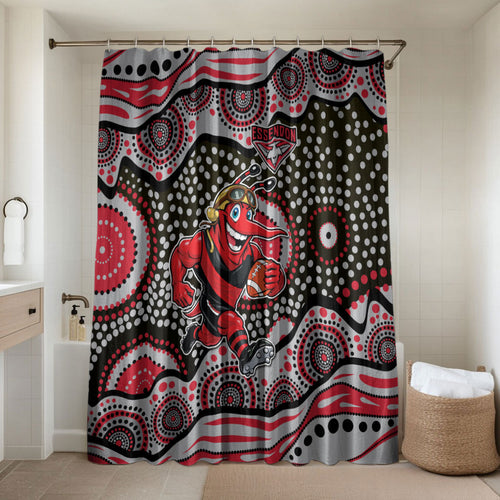 Essendon Bombers Bathroom Set Aboriginal Dot Pattern - Football Mascot Heritage Pride