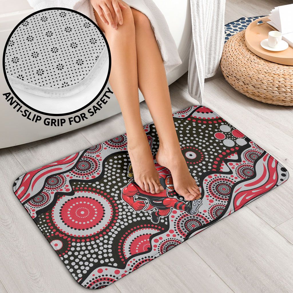 Essendon Bombers Bathroom Set Aboriginal Dot Pattern - Football Mascot Heritage Pride