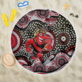 Essendon Bombers Beach Blanket Aboriginal Dot Pattern - Football Mascot Heritage Pride