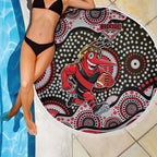 Essendon Bombers Beach Blanket Aboriginal Dot Pattern - Football Mascot Heritage Pride