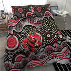Essendon Bombers Bedding Set Aboriginal Dot Pattern - Football Mascot Heritage Pride