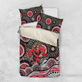 Essendon Bombers Bedding Set Aboriginal Dot Pattern - Football Mascot Heritage Pride