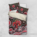 Essendon Bombers Bedding Set Aboriginal Dot Pattern - Football Mascot Heritage Pride