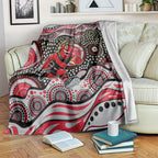 Essendon Bombers Blanket Aboriginal Dot Pattern - Football Mascot Heritage Pride