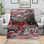 Essendon Bombers Blanket Aboriginal Dot Pattern - Football Mascot Heritage Pride