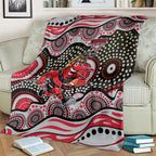 Essendon Bombers Blanket Aboriginal Dot Pattern - Football Mascot Heritage Pride