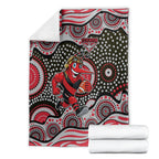 Essendon Bombers Blanket Aboriginal Dot Pattern - Football Mascot Heritage Pride