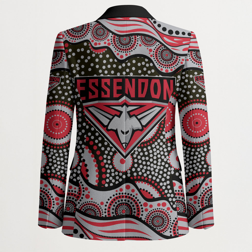 Essendon Bombers Blazer Aboriginal Dot Pattern - Football Mascot Heritage Pride