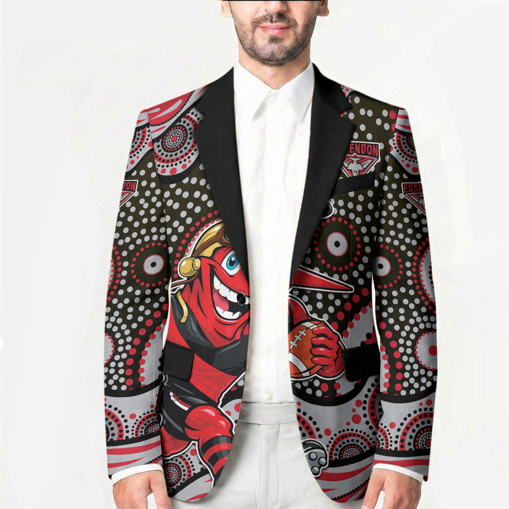 Essendon Bombers Blazer Aboriginal Dot Pattern - Football Mascot Heritage Pride