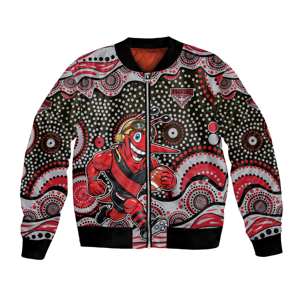 Essendon Bombers Bomber Jacket Aboriginal Dot Pattern - Football Mascot Heritage Pride
