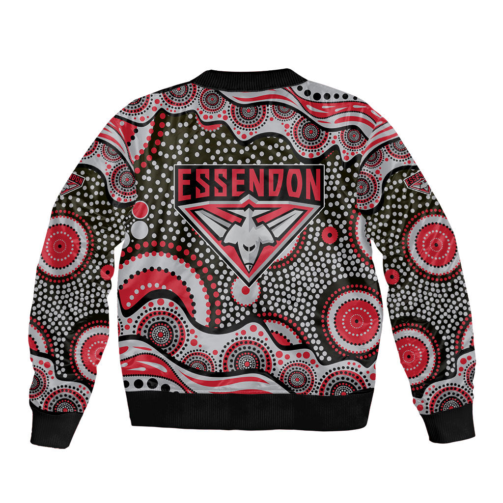 Essendon Bombers Bomber Jacket Aboriginal Dot Pattern - Football Mascot Heritage Pride