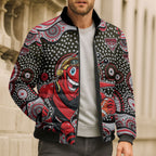Essendon Bombers Bomber Puffer Jacket Aboriginal Dot Pattern - Football Mascot Heritage Pride
