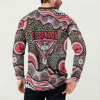Essendon Bombers Button Sweatshirt Aboriginal Dot Pattern - Football Mascot Heritage Pride