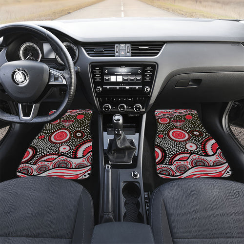 Essendon Bombers Car Mats Aboriginal Dot Pattern - Football Mascot Heritage Pride