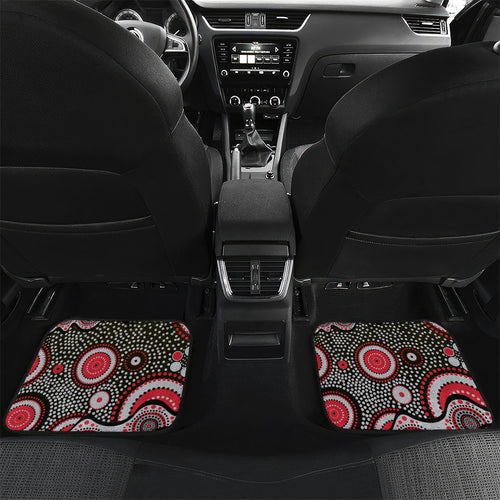 Essendon Bombers Car Mats Aboriginal Dot Pattern - Football Mascot Heritage Pride