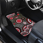 Essendon Bombers Car Mats Aboriginal Dot Pattern - Football Mascot Heritage Pride