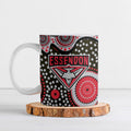 Essendon Bombers Ceramic Mug Aboriginal Dot Pattern - Football Mascot Heritage Pride