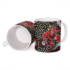 Essendon Bombers Ceramic Mug Aboriginal Dot Pattern - Football Mascot Heritage Pride