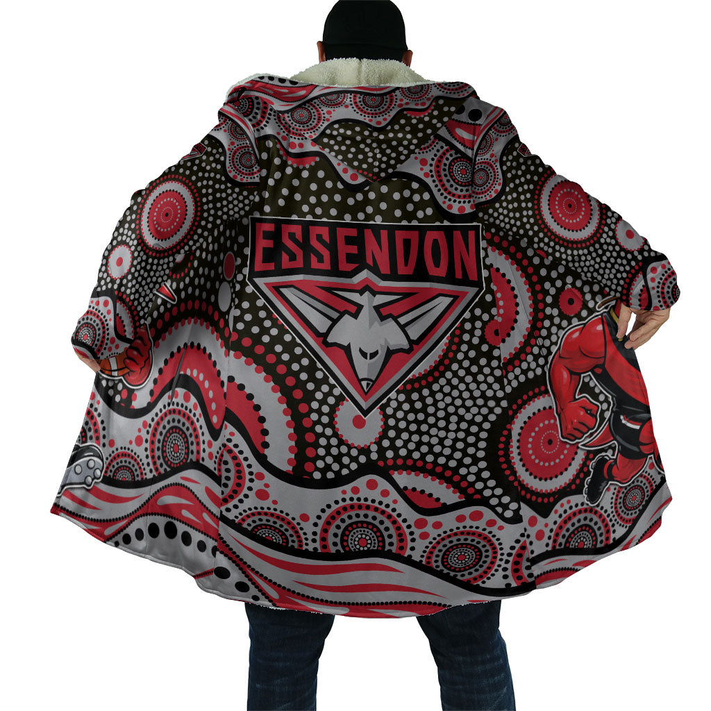 Essendon Bombers Cloak Aboriginal Dot Pattern - Football Mascot Heritage Pride