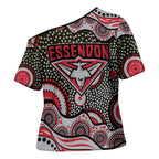 Essendon Bombers Cross Shoulder Shirt Aboriginal Dot Pattern - Football Mascot Heritage Pride