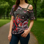 Essendon Bombers Cross Shoulder Shirt Aboriginal Dot Pattern - Football Mascot Heritage Pride