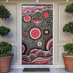 Essendon Bombers Door Cover Aboriginal Dot Pattern - Football Mascot Heritage Pride