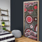 Essendon Bombers Door Cover Aboriginal Dot Pattern - Football Mascot Heritage Pride