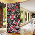 Essendon Bombers Door Cover Aboriginal Dot Pattern - Football Mascot Heritage Pride