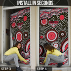Essendon Bombers Door Cover Aboriginal Dot Pattern - Football Mascot Heritage Pride