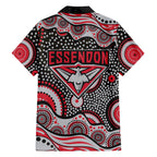 Essendon Bombers Family Matching Mermaid Dress and Hawaiian Shirt Aboriginal Dot Pattern - Football Mascot Heritage Pride