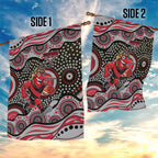 Essendon Bombers Garden Flag Aboriginal Dot Pattern - Football Mascot Heritage Pride