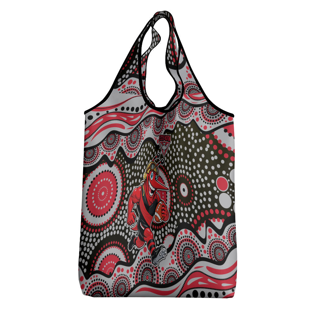 Essendon Bombers Grocery Bag Aboriginal Dot Pattern - Football Mascot Heritage Pride